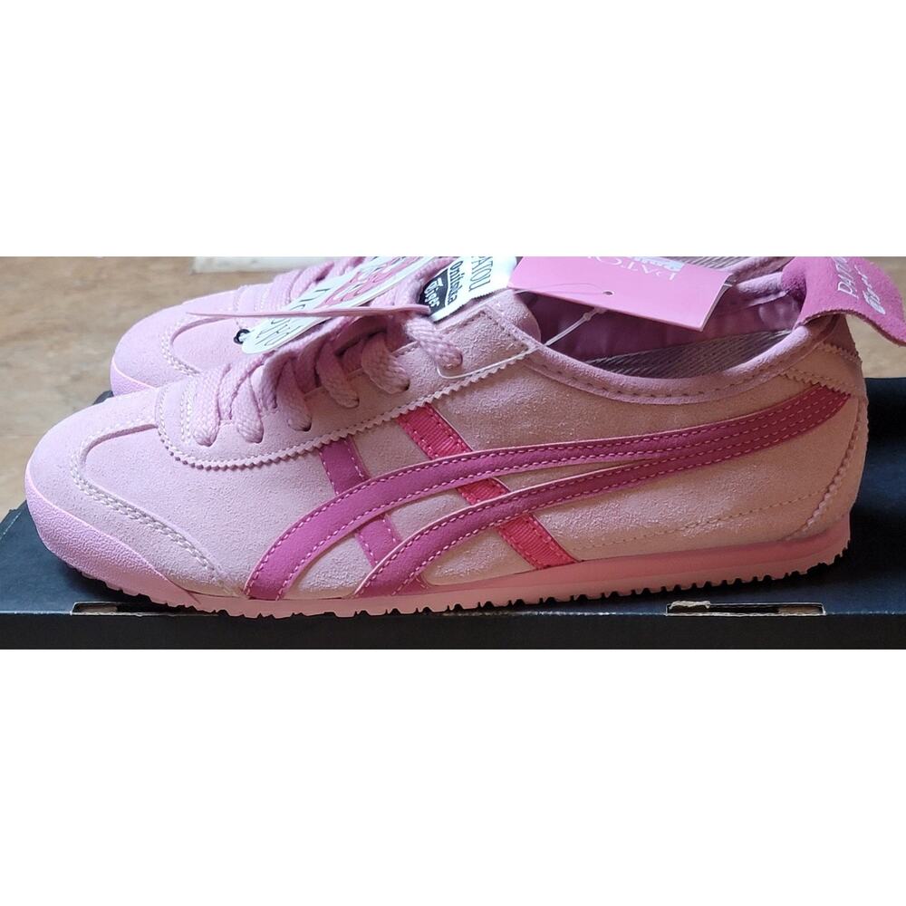 Fashion Sneakers Women 8 Pink Suede Lace Up Onitsuka Tiger Casual Shoe Retro Y2K - Picture 5 of 12